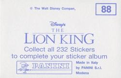 1994 Panini The Lion King Stickers #88 Sticker 88 Back