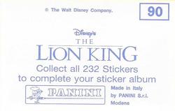 1994 Panini The Lion King Stickers #90 Sticker 90 Back