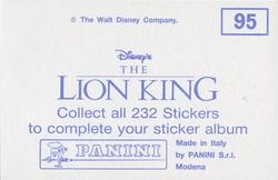 1994 Panini The Lion King Stickers #95 Sticker 95 Back