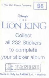 1994 Panini The Lion King Stickers #96 Sticker 96 Back