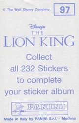 1994 Panini The Lion King Stickers #97 Sticker 97 Back