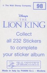 1994 Panini The Lion King Stickers #98 Sticker 98 Back