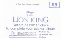 1994 Panini The Lion King Stickers #99 Sticker 99 Back
