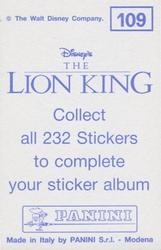 1994 Panini The Lion King Stickers #109 Sticker 109 Back