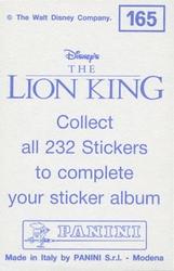 1994 Panini The Lion King Stickers #165 Sticker 165 Back