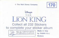 1994 Panini The Lion King Stickers #170 Sticker 170 Back