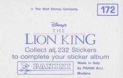 1994 Panini The Lion King Stickers #172 Sticker 172 Back
