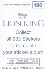 1994 Panini The Lion King Stickers #180 Sticker 180 Back