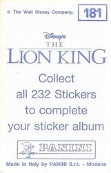 1994 Panini The Lion King Stickers #181 Sticker 181 Back