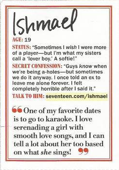 2011 Seventeen Magazine Hot Guy #NNO Ishmael Back