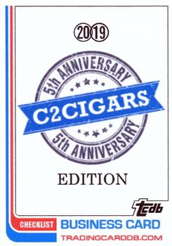 2019 C2Cigars TCDB Business Card #00 Title & Checklist Front
