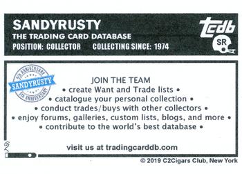 2019 C2Cigars TCDB Business Card #SR sandyrusty Back