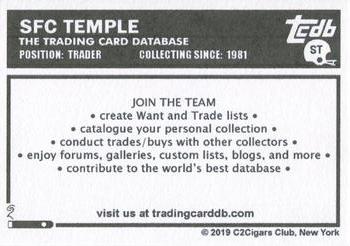 2019 C2Cigars TCDB Business Card #ST SFC Temple Back
