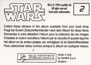 1996 Panini Star Wars Stickers #2 Emperor Palpatine Back