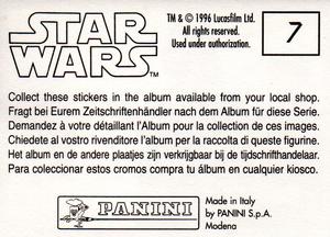 1996 Panini Star Wars Stickers #7 Princess Leia Captured Back