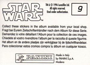 1996 Panini Star Wars Stickers #9 Sandcrawler bottom half Back
