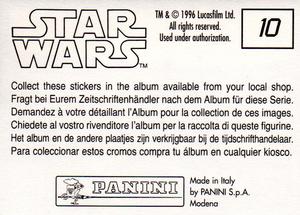 1996 Panini Star Wars Stickers #10 Tusken Raider and Luke Skywalker Back