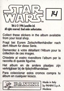 1996 Panini Star Wars Stickers #14 C-3PO and Luke Skywalker Back