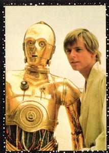 1996 Panini Star Wars Stickers #14 C-3PO and Luke Skywalker Front