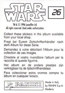 1996 Panini Star Wars Stickers #26 Millennium Falcon left Back