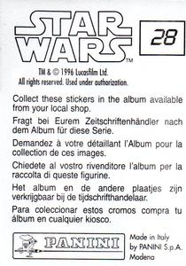 1996 Panini Star Wars Stickers #28 Millennium Falcon right Back