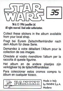 1996 Panini Star Wars Stickers #35 Darth Vader and Ben Kenobi fight left half Back