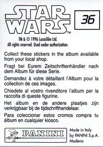 1996 Panini Star Wars Stickers #36 Darth Vader and Ben Kenobi fight right half Back