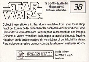 1996 Panini Star Wars Stickers #38 Han Solo Back