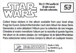 1996 Panini Star Wars Stickers #53 Princess Leia Back