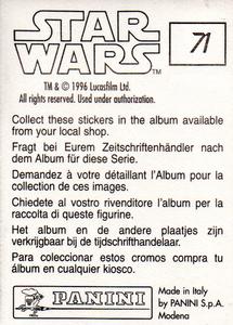 1996 Panini Star Wars Stickers #71 Luke and Yoda Back