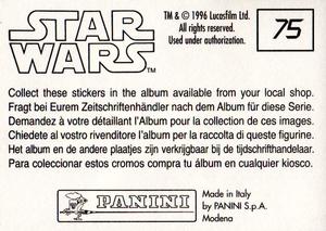 1996 Panini Star Wars Stickers #75 Luke and Yoda Back