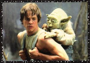 1996 Panini Star Wars Stickers #75 Luke and Yoda Front