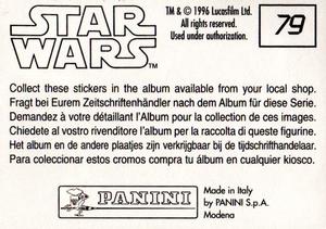 1996 Panini Star Wars Stickers #79 Millennium Falcon Cockpit Back