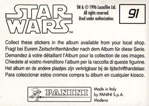 1996 Panini Star Wars Stickers #91 Darth Vader Back