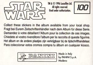 1996 Panini Star Wars Stickers #100 Luke tries to save Leia Back