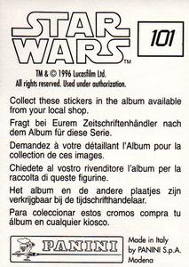 1996 Panini Star Wars Stickers #101 Luke Skywalker Back