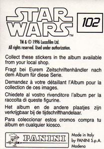 1996 Panini Star Wars Stickers #102 Luke Skywalker Back