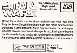 1996 Panini Star Wars Stickers #108 Tantive IV Back