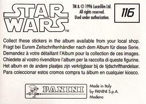 1996 Panini Star Wars Stickers #116 Bib Fortuna and Boushh Back