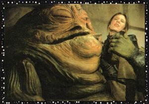 1996 Panini Star Wars Stickers #121 Jabba The Hutt and Princess Leia Front