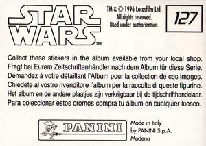 1996 Panini Star Wars Stickers #127 Desert Skiff Back