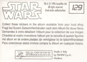 1996 Panini Star Wars Stickers #129 Gun on Jabba's Sail barge Back