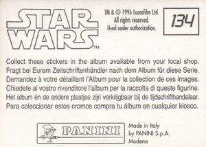 1996 Panini Star Wars Stickers #134 Millennium Falcon Cockpit Back