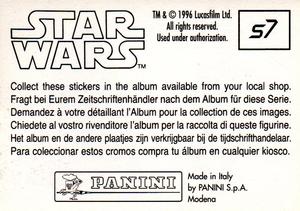1996 Panini Star Wars Stickers #S7 Boba Fett / Darth Vader Back