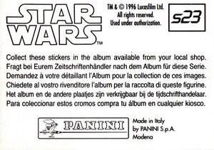 1996 Panini Star Wars Stickers #S23 Laser Fire Back