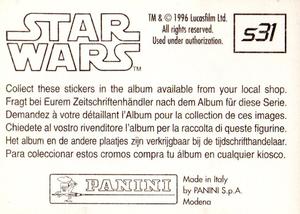 1996 Panini Star Wars Stickers #S31 TIE Bomber Back