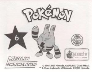 2001 Merlin Pokemon Stickers #6 Cyndaquil Back