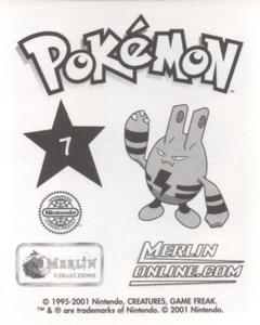 2001 Merlin Pokemon Stickers #7 Totodile Back