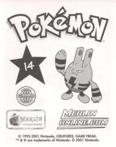 2001 Merlin Pokemon Stickers #14 Togepi Back