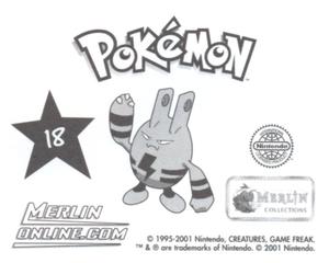 2001 Merlin Pokemon Stickers #18 Marill Back
